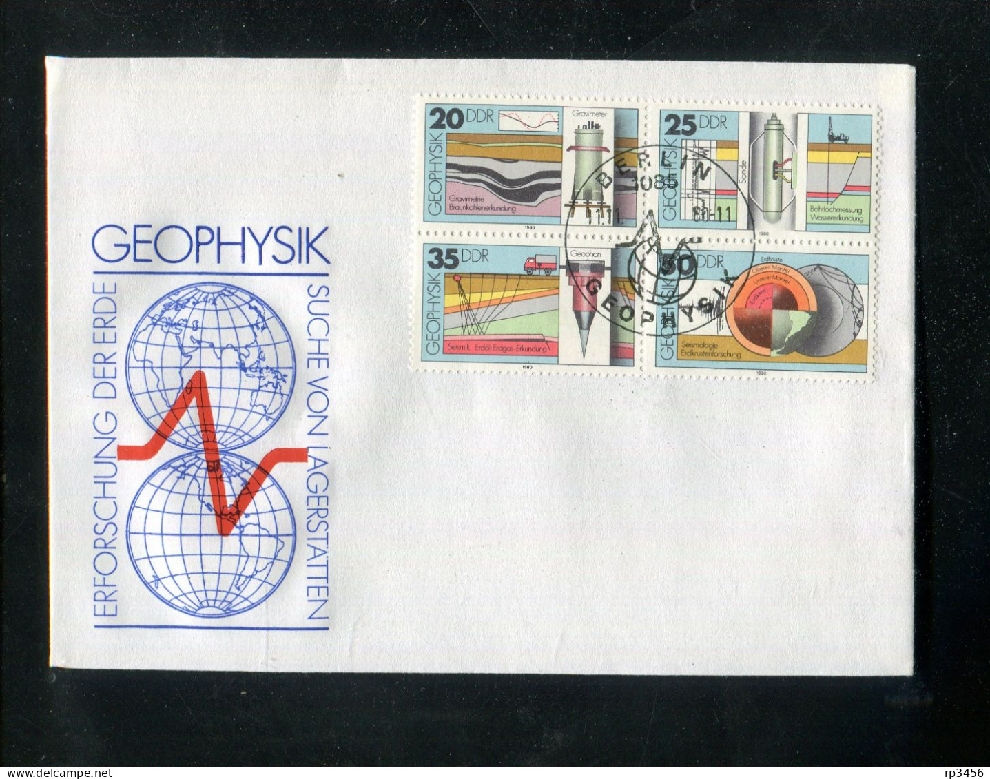 "DDR" 1980, Mi. 2557-2560 "Geophysik" Zusammendruck-4er-Block FDC (C963) - 1971-1980