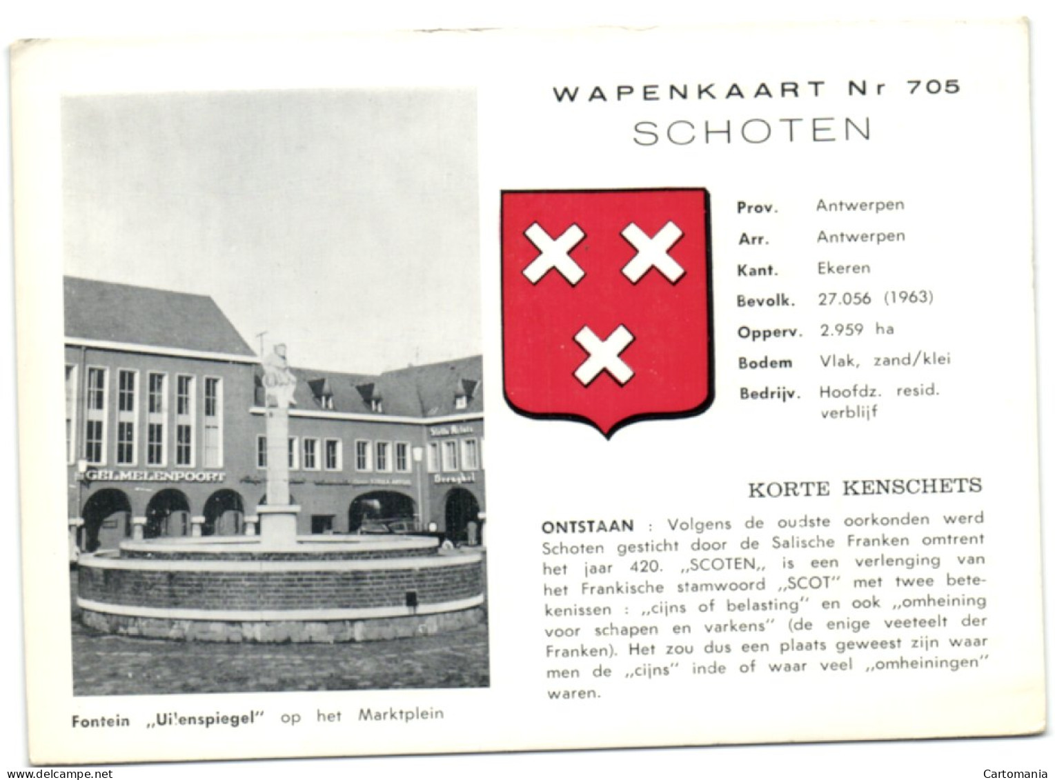 Schoten - Wapenkaart Nr 705 - Schoten