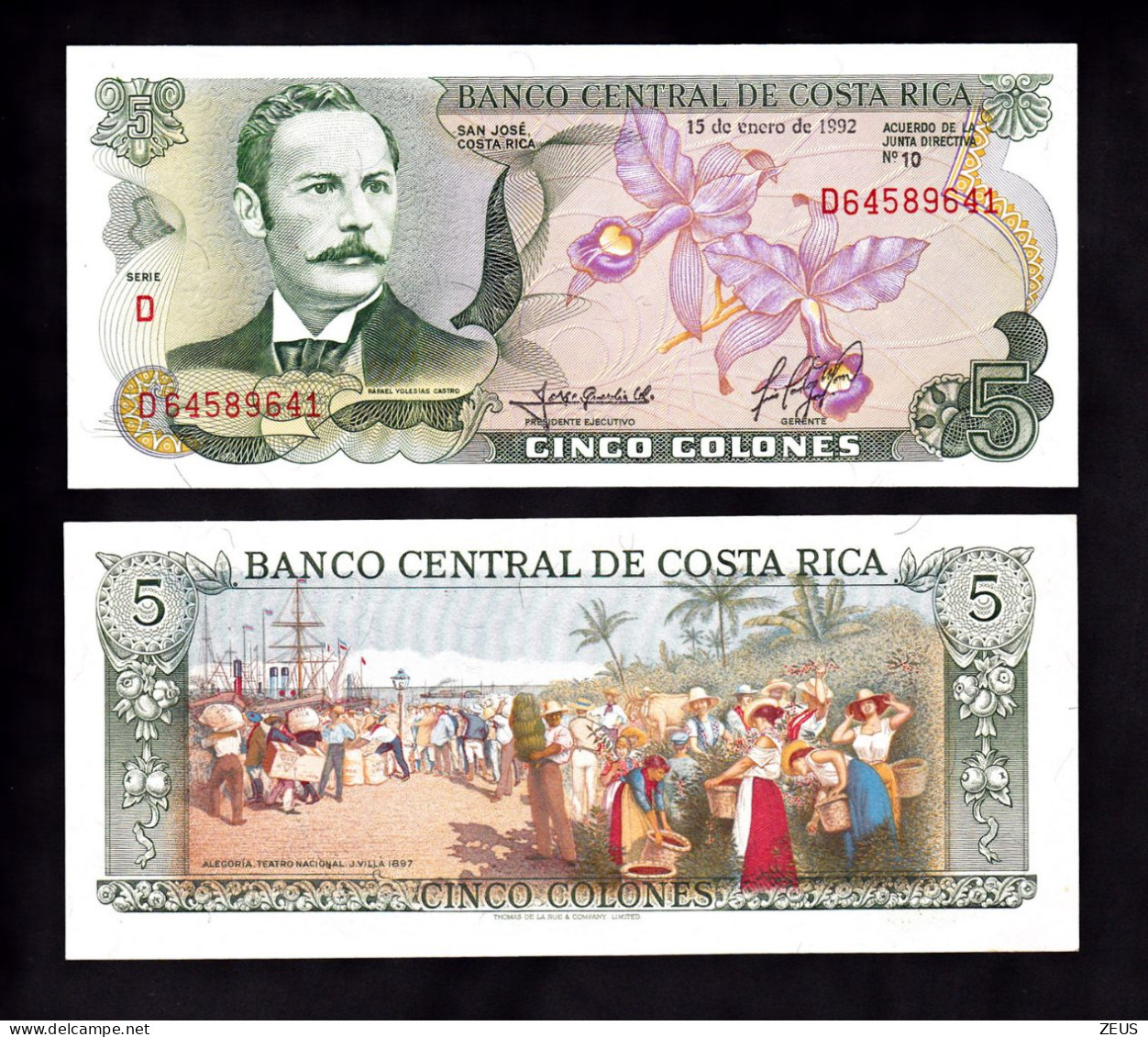 COSTA RICA 5 COLONES 1992 PIK 236E FDS - Costa Rica