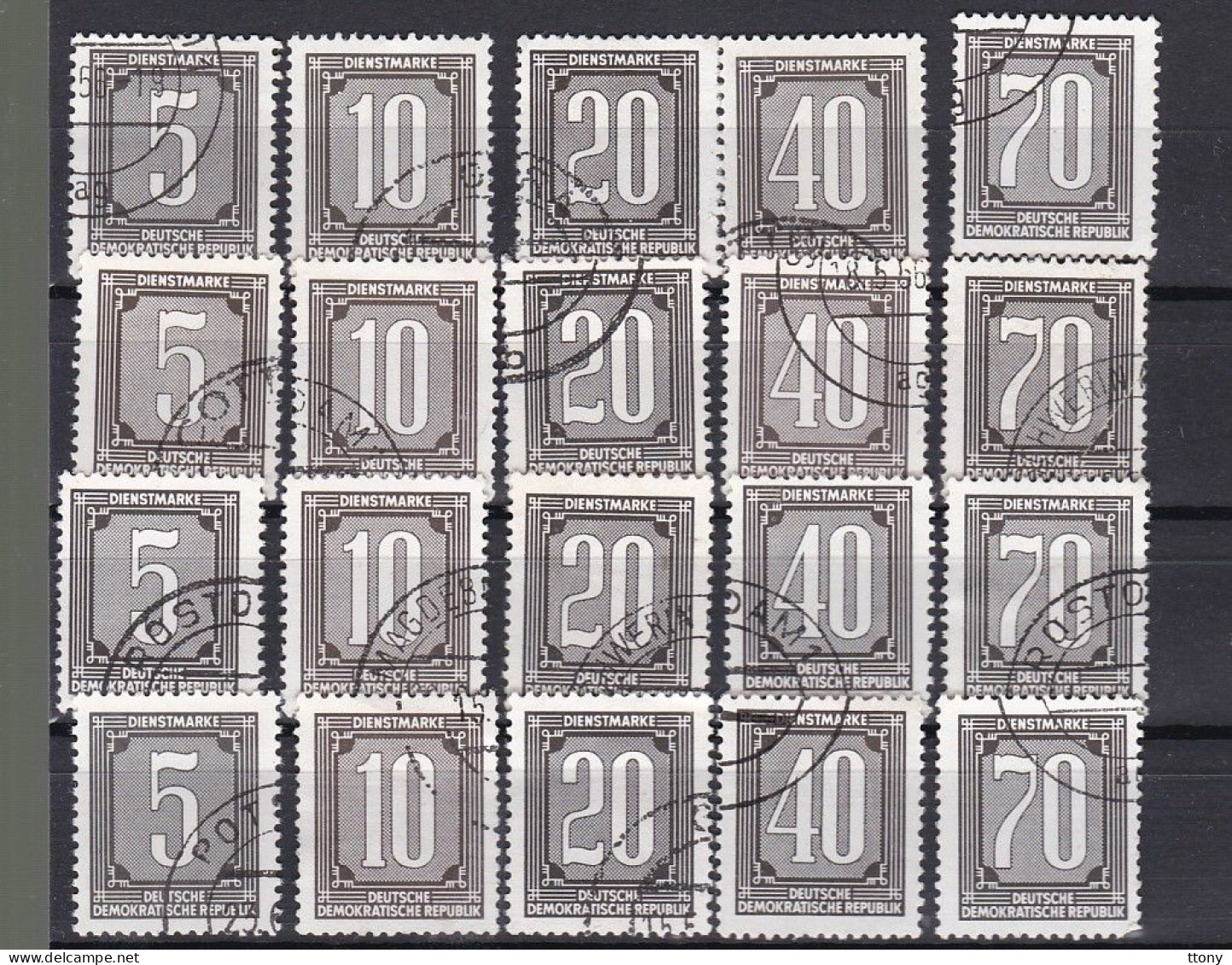 31  Timbres Service Dienstmarke  Chiffre   5 - 10 - 20 - 40 - 70  République Démocratique Allemagne  RDA - Used