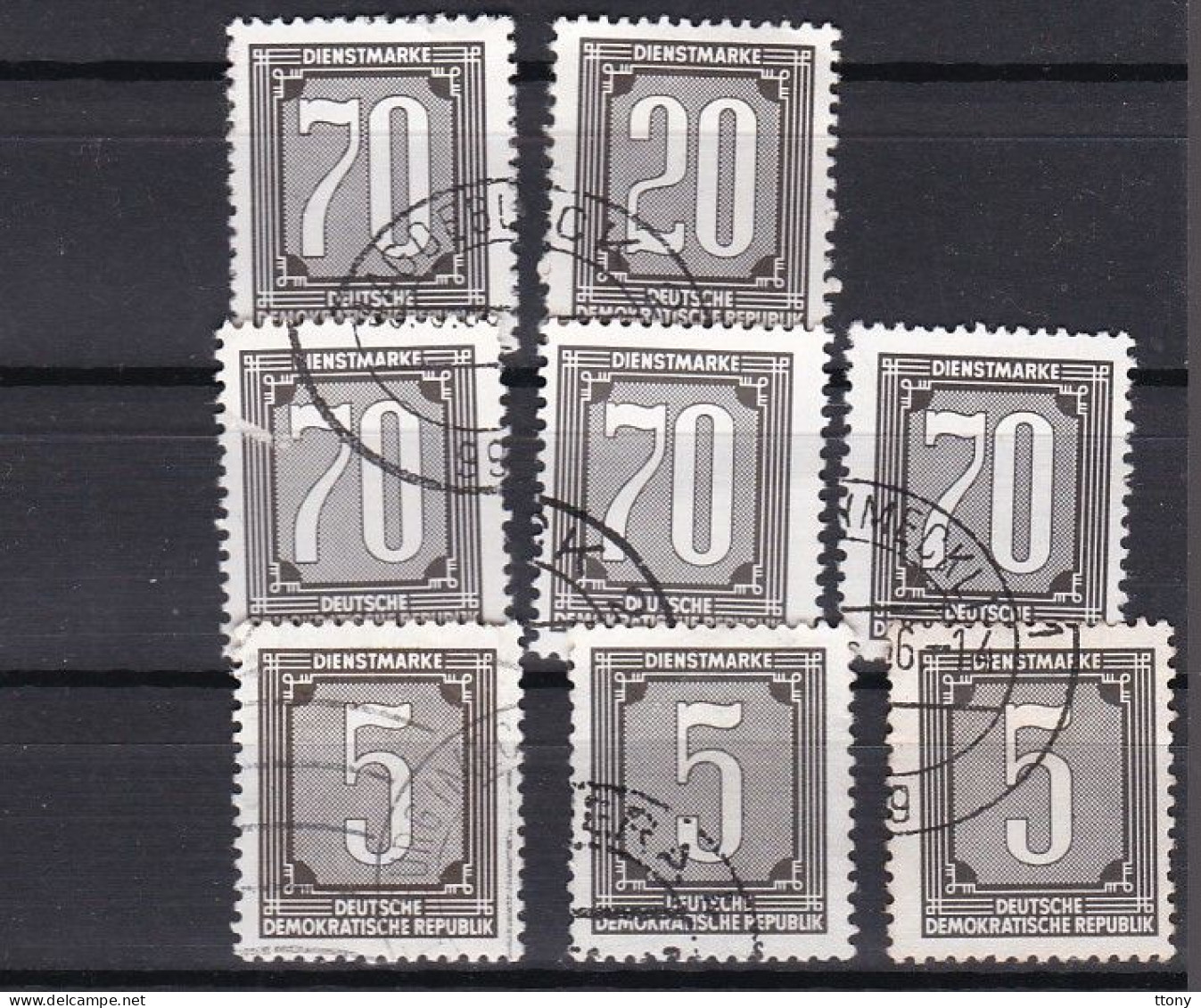 31  Timbres Service Dienstmarke  Chiffre   5 - 10 - 20 - 40 - 70  République Démocratique Allemagne  RDA - Oblitérés