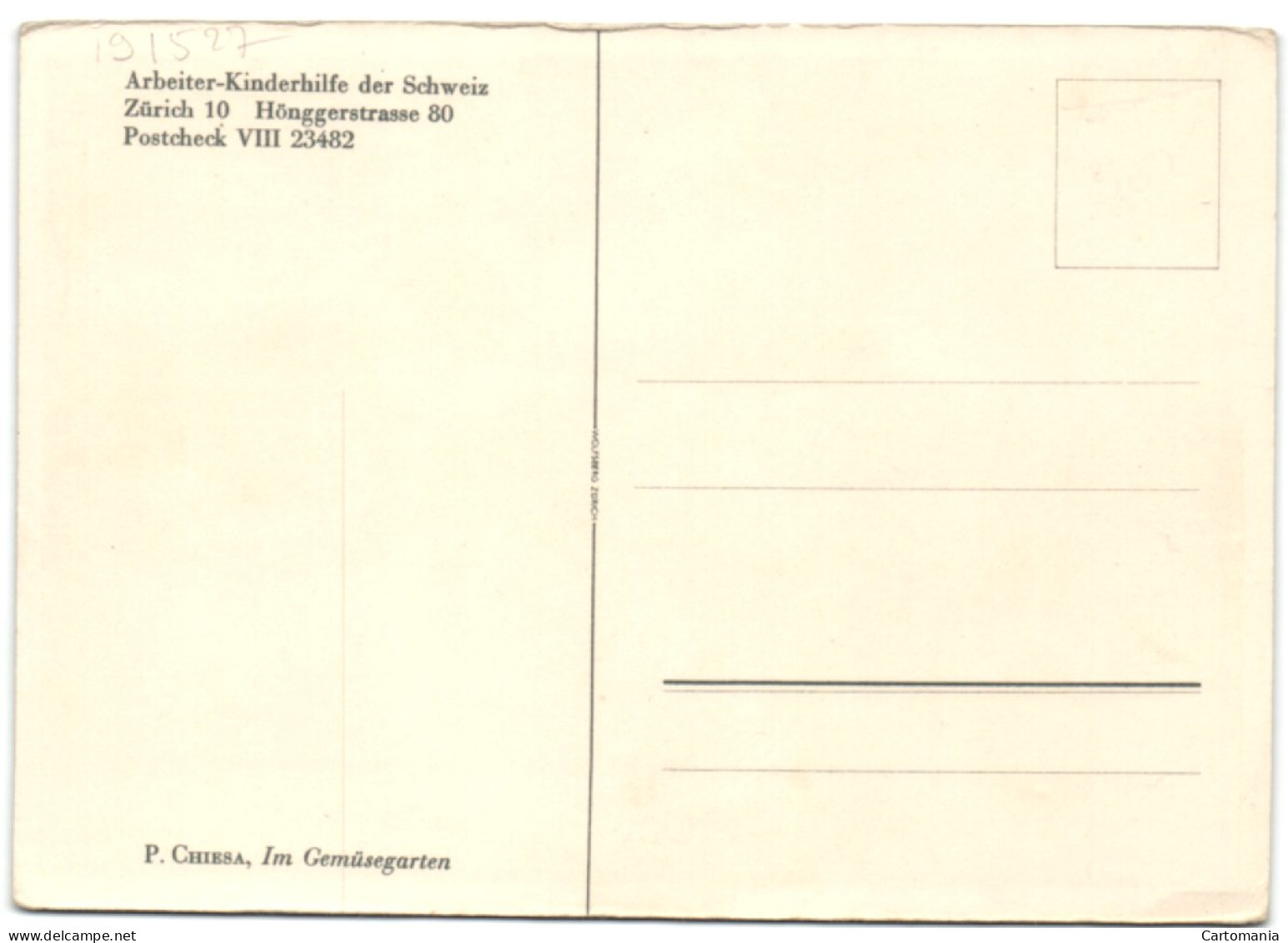 P. Chiesa - Im Gemüsegarten - Arbeiter-Kinderhilfe Der Schweiz - Zürich 10 Hönggerstrasse 80 - Höngg