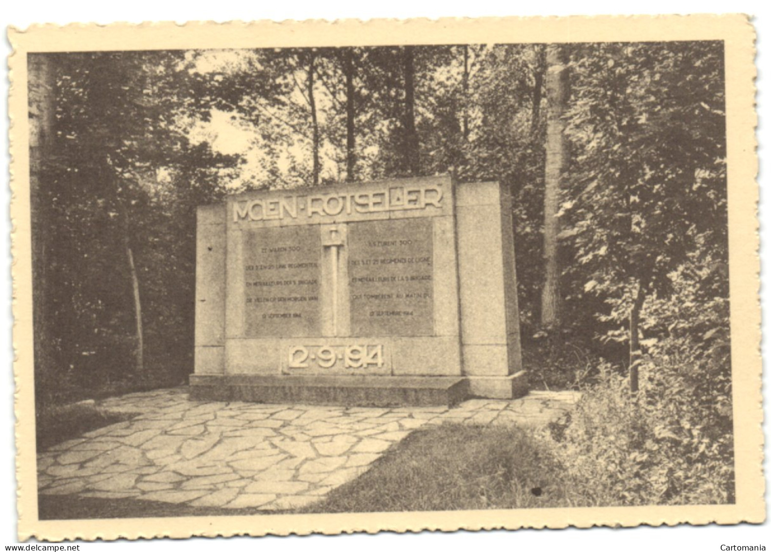 Rotselaar - Gedenksteen Van De Slag Aan De Molen 12-9-1914 Onthuld 22-9-1935 (foto 1948) - Rotselaar