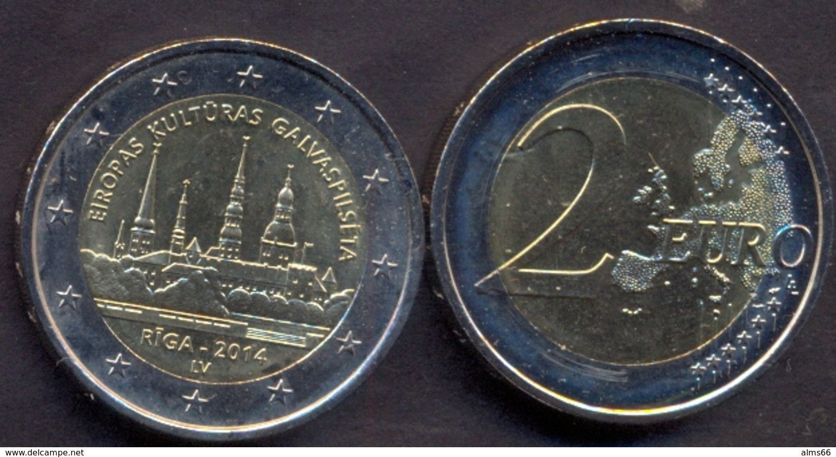 Latvia 2 Euro 2014 UNC (Riga) - Letland