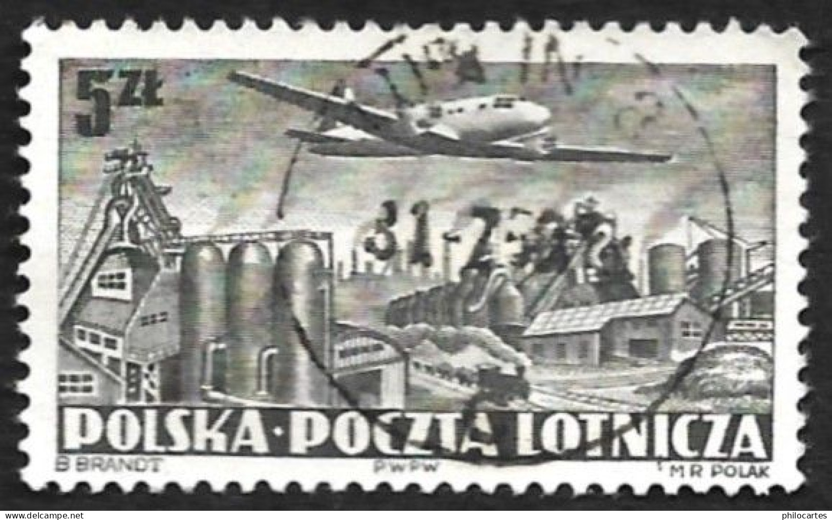 POLOGNE  1952 -  PA 31 - Oblitéré - Usati