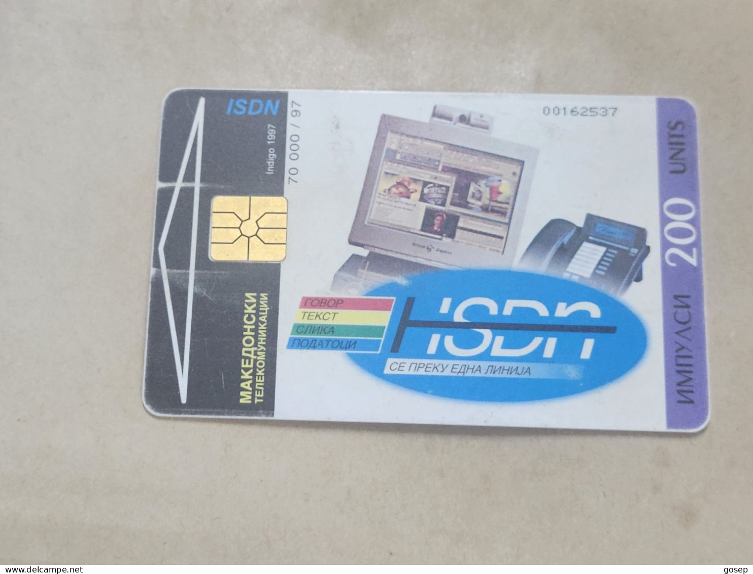 Macedonia-(MK-MAT-0001A)-ISDN/istructions-(30)-(4/97)-(200units)-(00162537)-tirage-70.000-used Card+1card Prepiad Free - Noord-Macedonië
