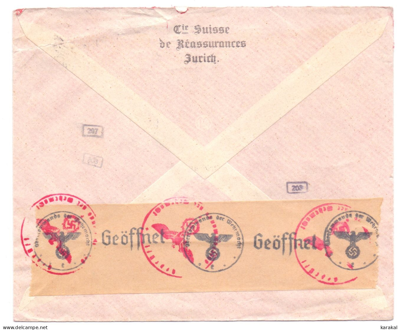 Suisse Switzerland Affranchissement Machine 4759 Le Patriotique Lettre Censurée De Zurich à Anvers Belgique 1942 Zensur - Postage Meters