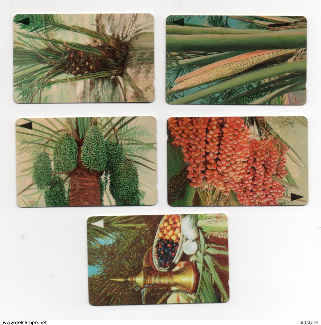 Bahrain Phonecards - Bahrain Palm Trees 5 Cards Complete Set - Batelco -  ND 1997 Used Cards - Bahreïn