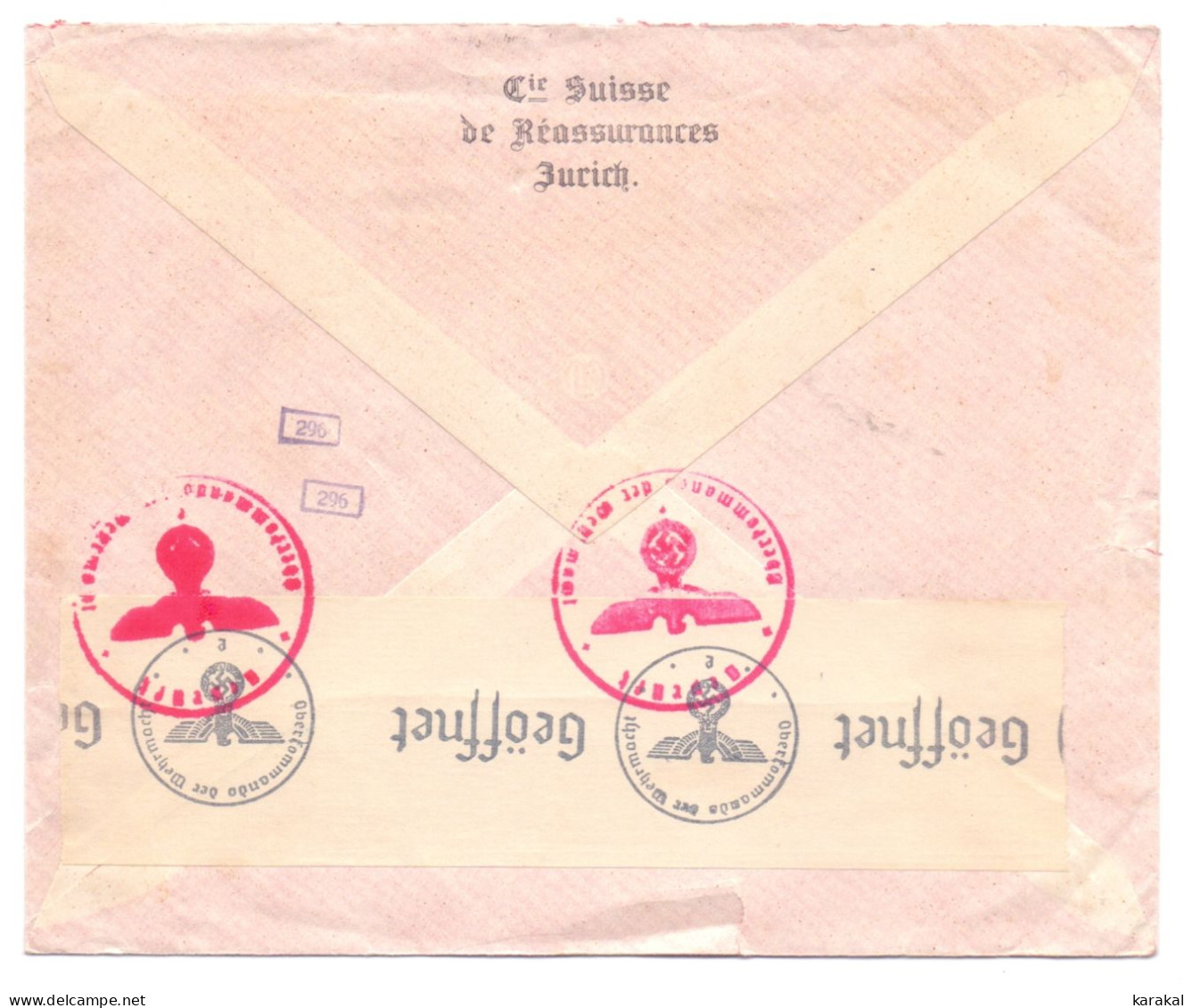 Suisse Switzerland Affranchissement Machine 105 Le Patriotique Lettre Censurée De Zurich à Anvers Belgique 1941 Zensur - Postage Meters