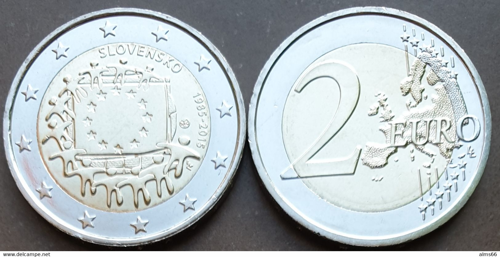 Slovakia 2 Euro 2015 UNC < Flag > - Slovacchia