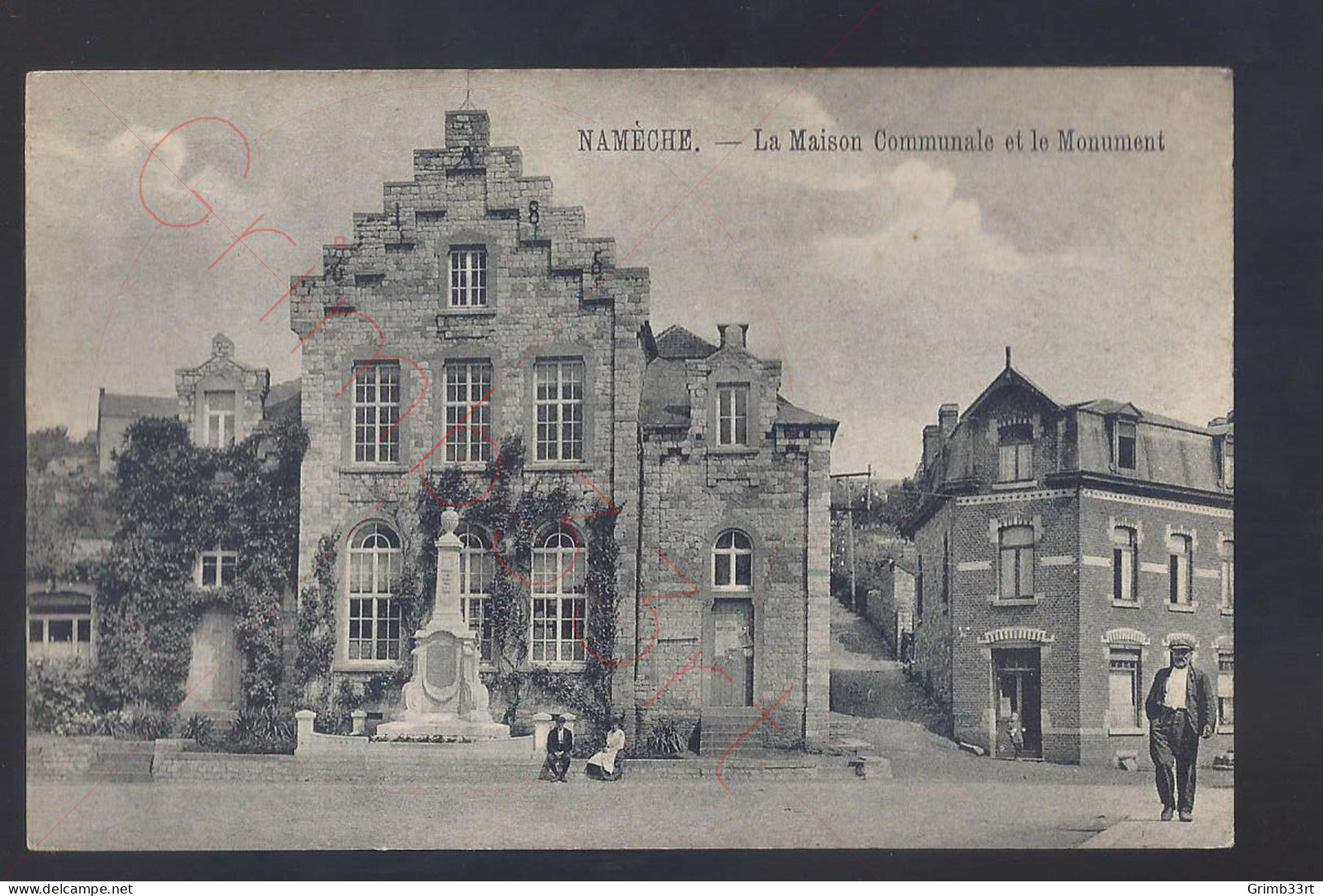 Namêche - La Maison Communale Et Le Monument - Postkaart - Andenne