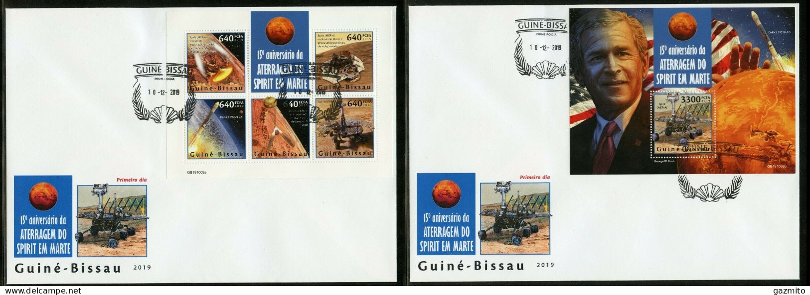 Guinea Bissau 2019, Space, Mars Exploration, Spirit, 5val In BF +BF In 2FDC - Africa