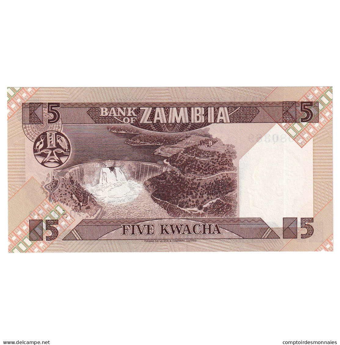 Billet, Zambie, 5 Kwacha, 1986-1988, KM:25d, NEUF - Zambie
