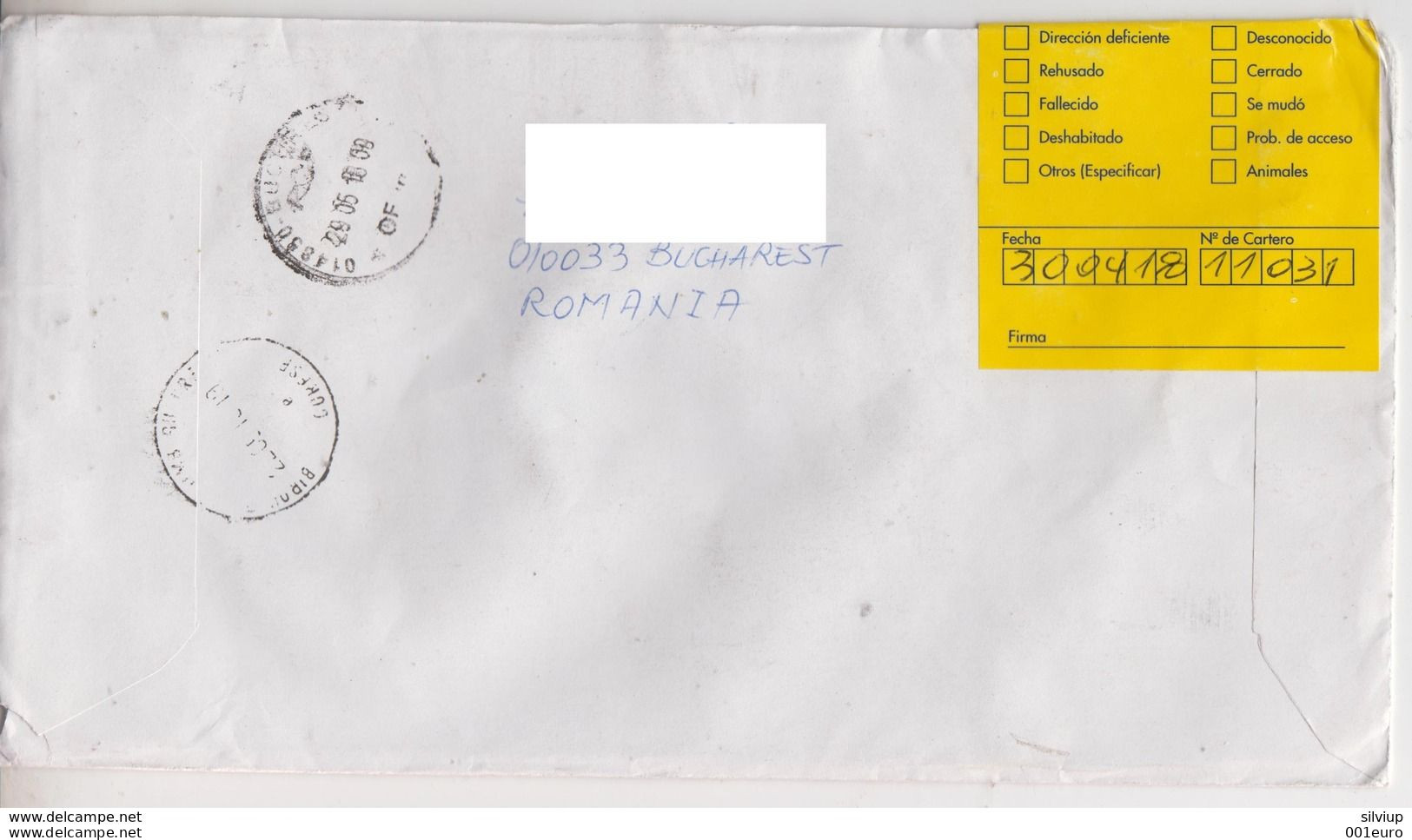 ROMANIA : JEWISH TEMPLE On Registered Cover Returned From URUGUAY #582008101 - Registered Shipping! - Oblitérés