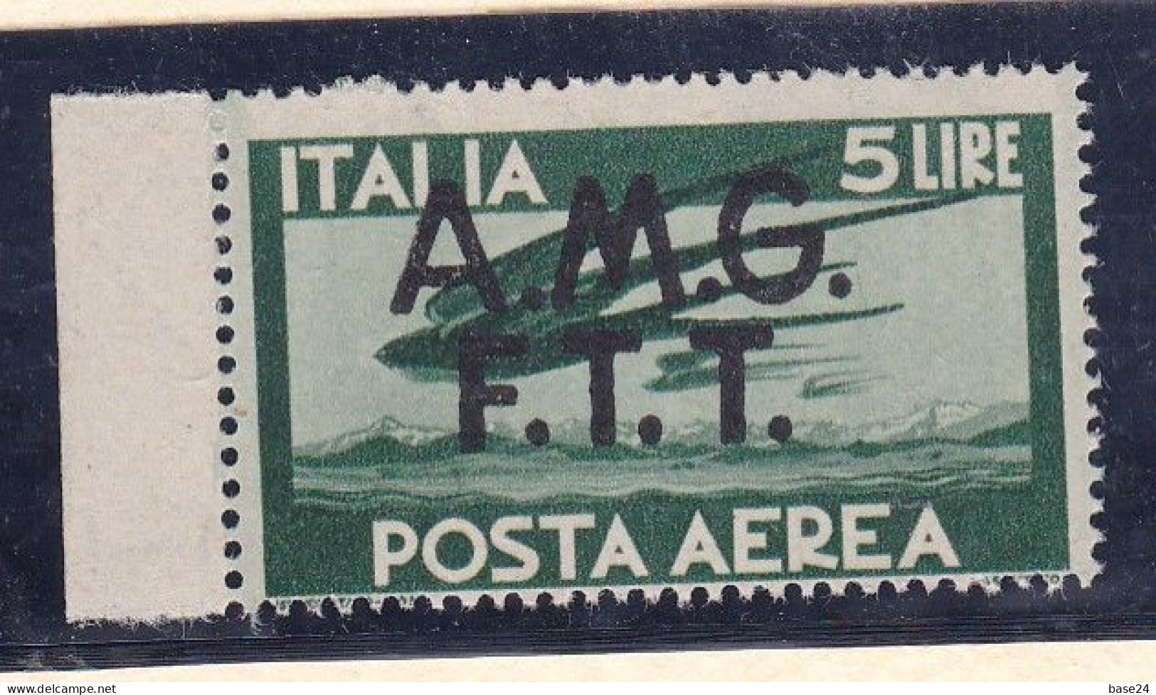 1947 Italia Italy Trieste A  AEREA DEMOCRATICA 5 Lire Verde Scuro MNH** Air Mail - Airmail