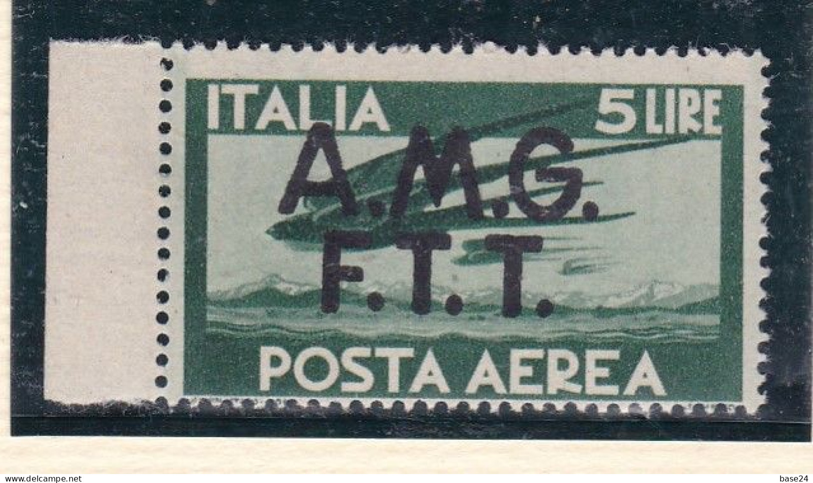 1947 Italia Italy Trieste A  AEREA DEMOCRATICA 5 Lire Verde Scuro MNH** Air Mail - Poste Aérienne