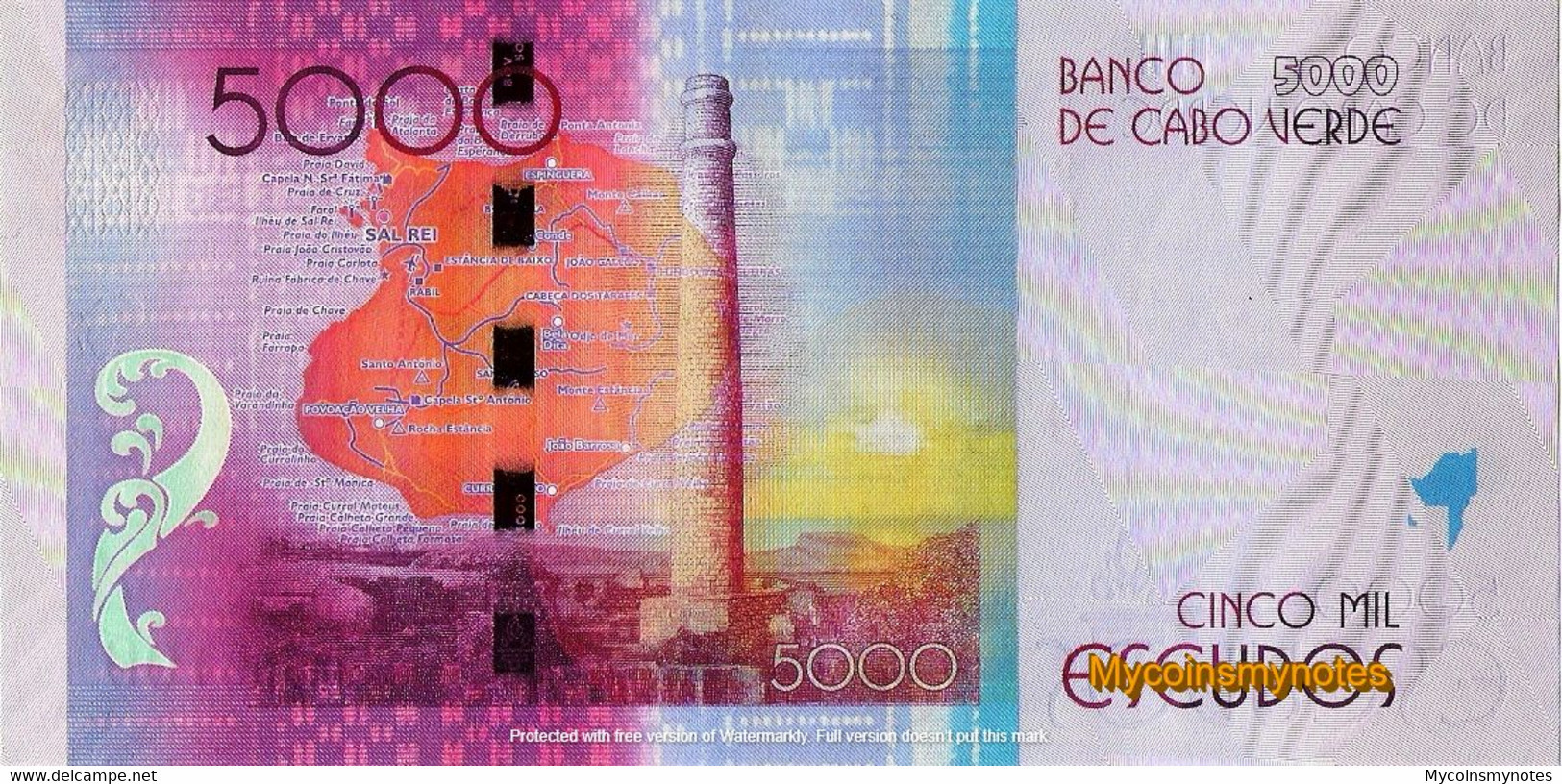 CAPE VERDE 5000 Escudos From 2014, P75, UNC - Capo Verde