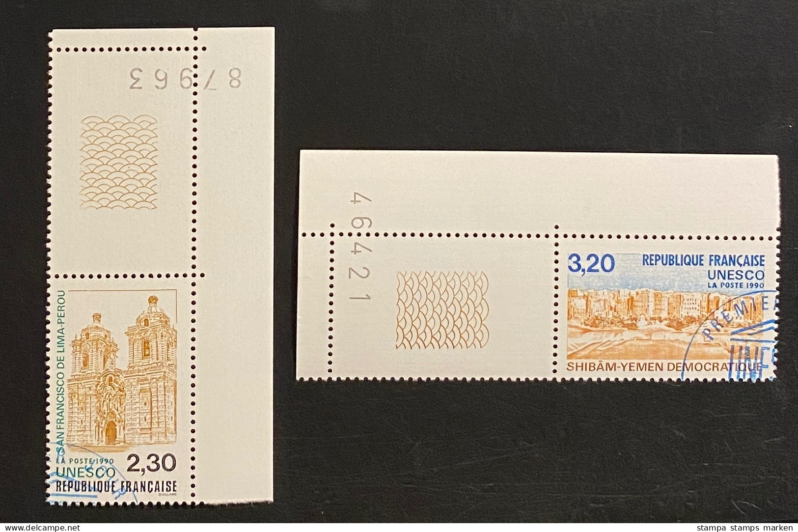 Frankreich 1990 UNESCO Welterbe Mi. 41 - 42 Gestempelt/o  Bogenecke - Used