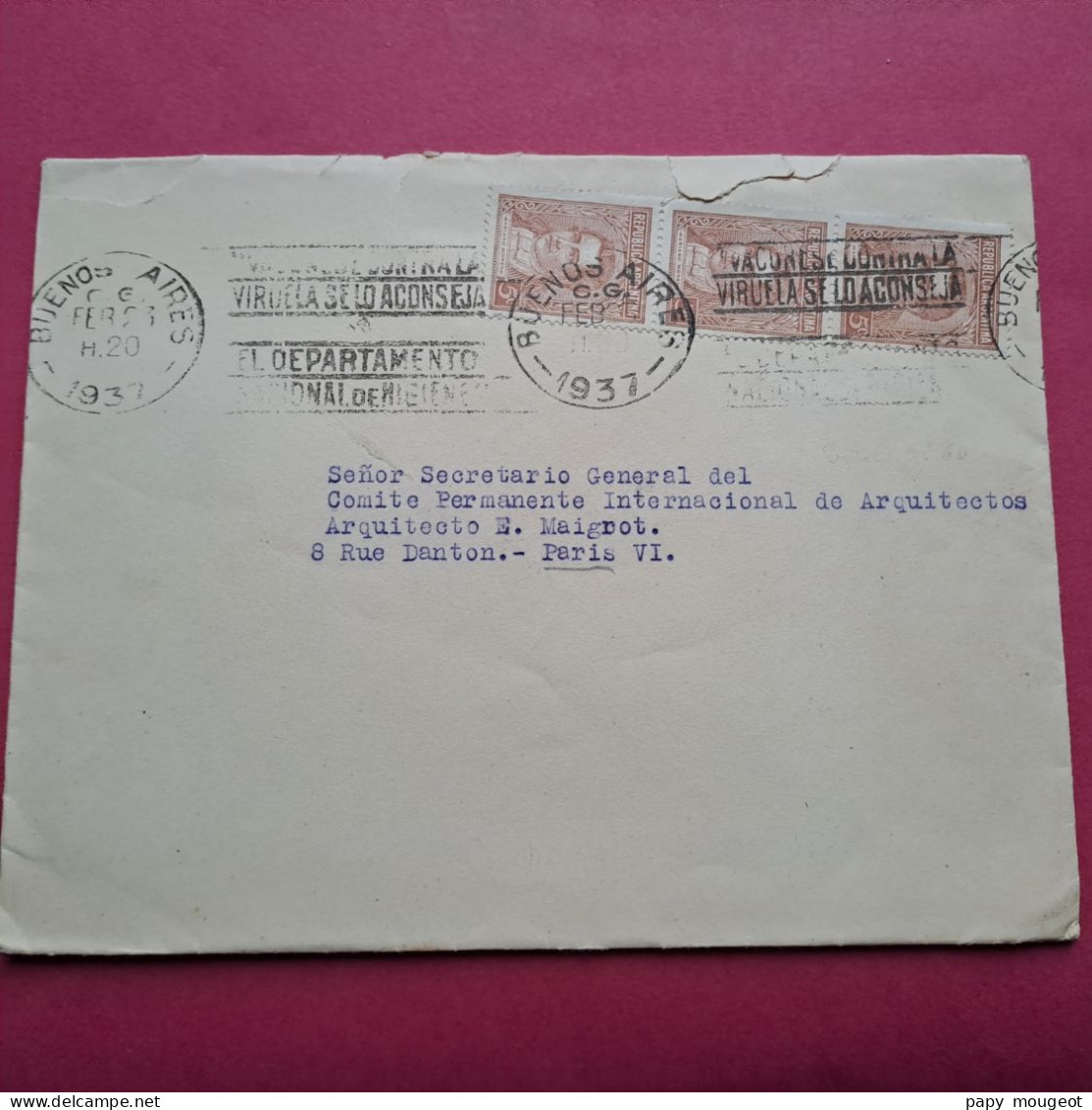 Lettre De Buenos Aires Pour Paris 6ème France - 23-07-1937 - Covers & Documents