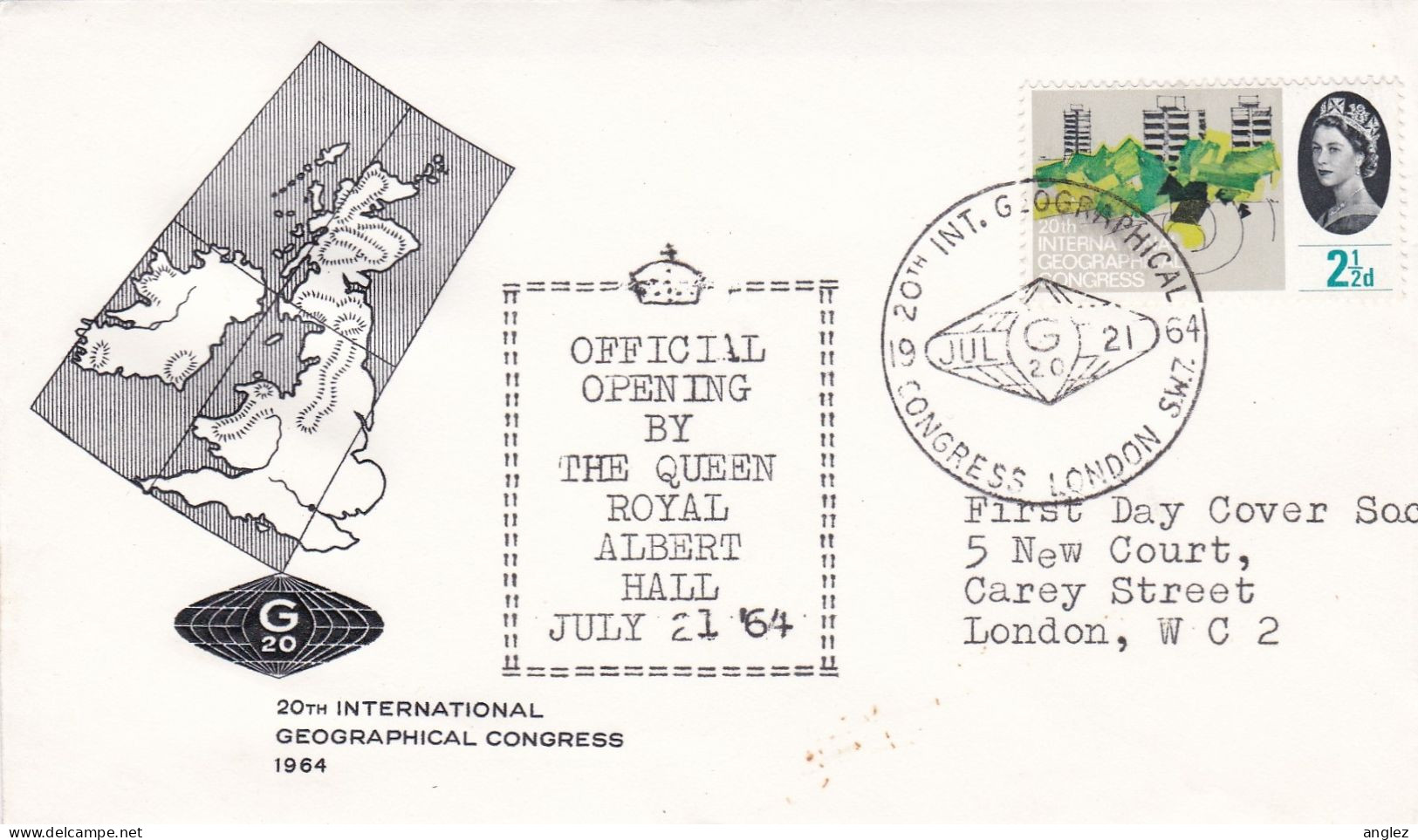 Great Britain - 1961 International Geographical Congress Official Opening Cover - 1952-1971 Em. Prédécimales
