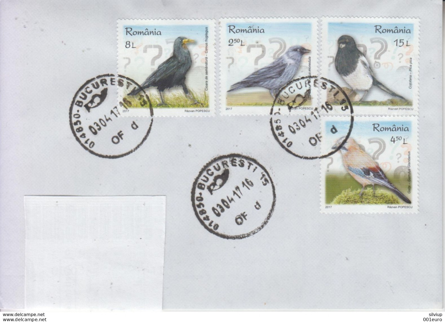 ROMANIA 2017 : INTELLIGENT BIRDS On Circulated Cover #440523823 - Registered Shipping! - Usati