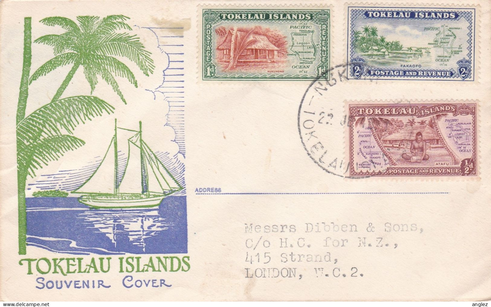Tokelau Islands - 1948 Illustrated Souvenir Cover Nukunono Postmark - Tokelau