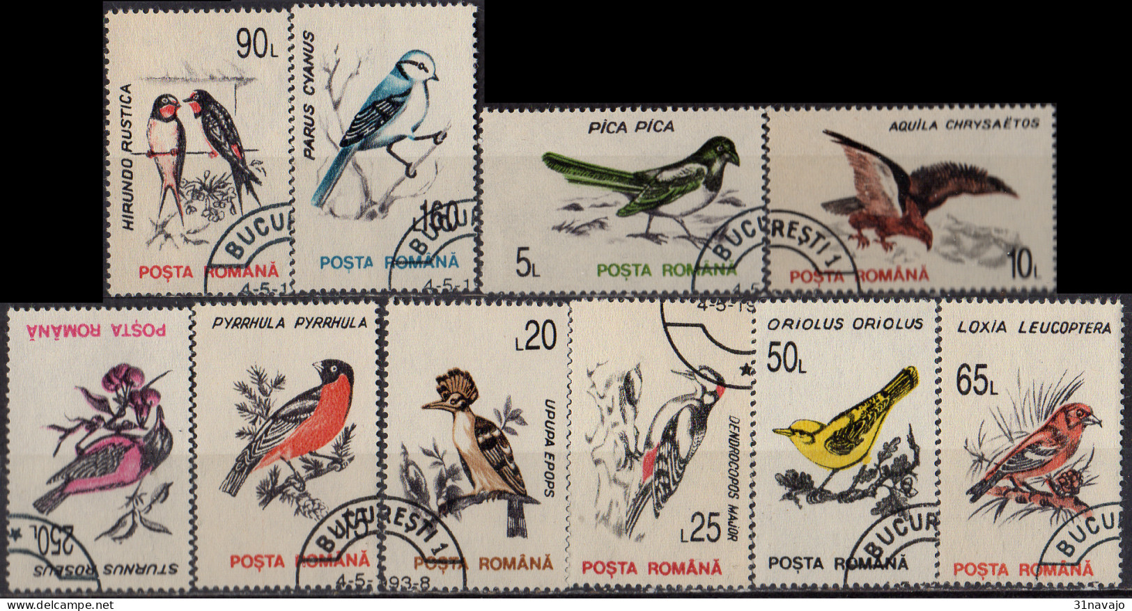 ROUMANIE - Oiseaux 1993 - Used Stamps