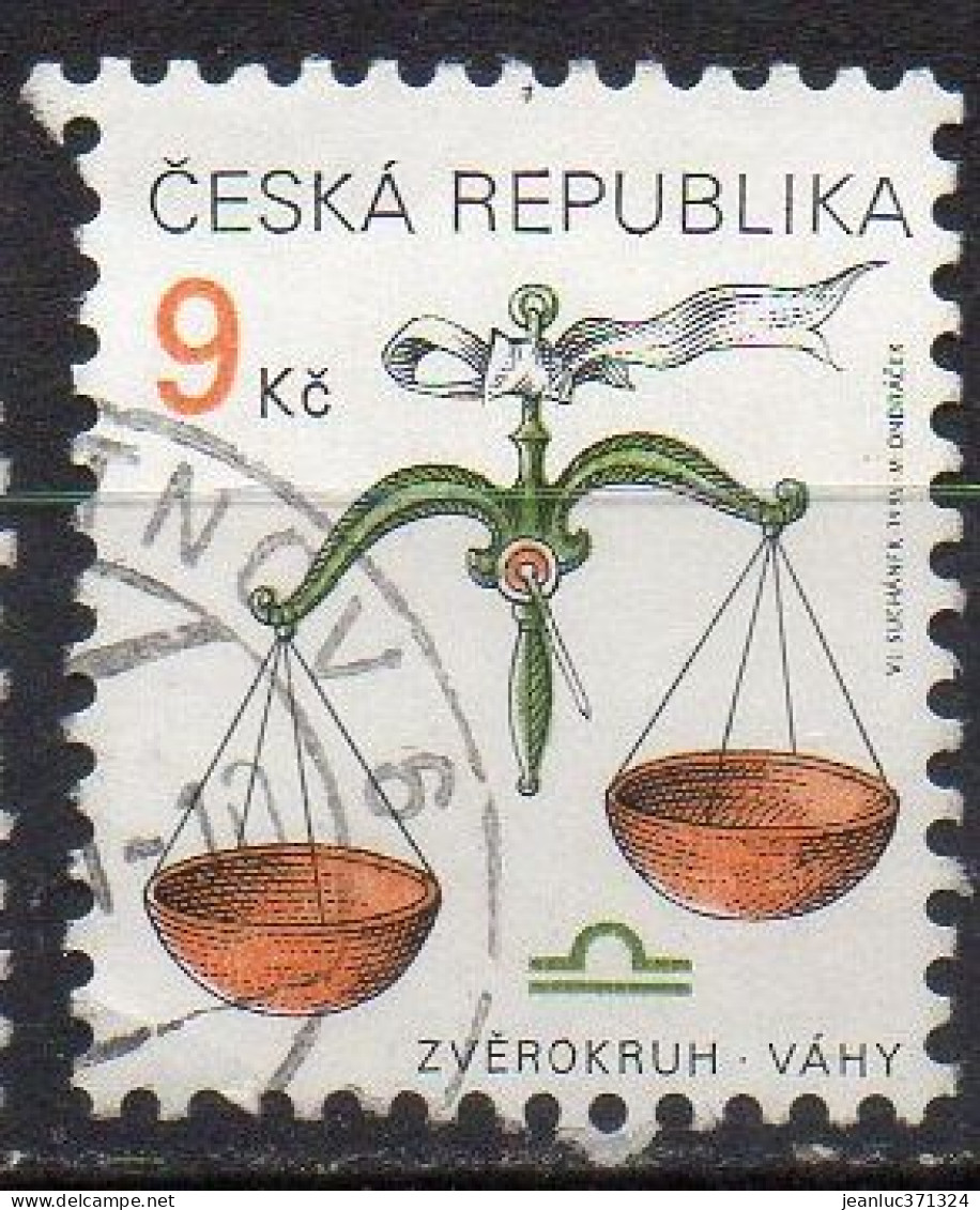 REPUBLIQUE TCHEQUE N° 212 O Y&T 1999 Signe Du Zodiaque (la Balance) - Used Stamps