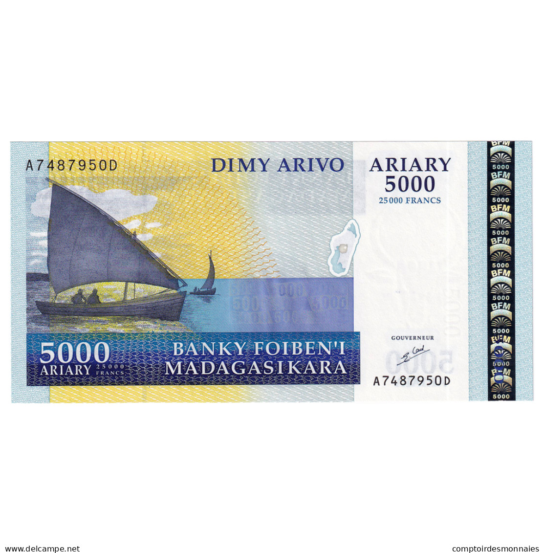 Billet, Madagascar, 5000 Ariary, 2003-2006, KM:84, NEUF - Madagaskar