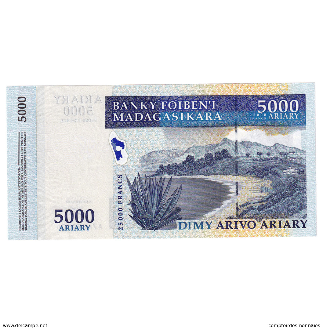 Billet, Madagascar, 5000 Ariary, 2003-2006, KM:84, NEUF - Madagascar