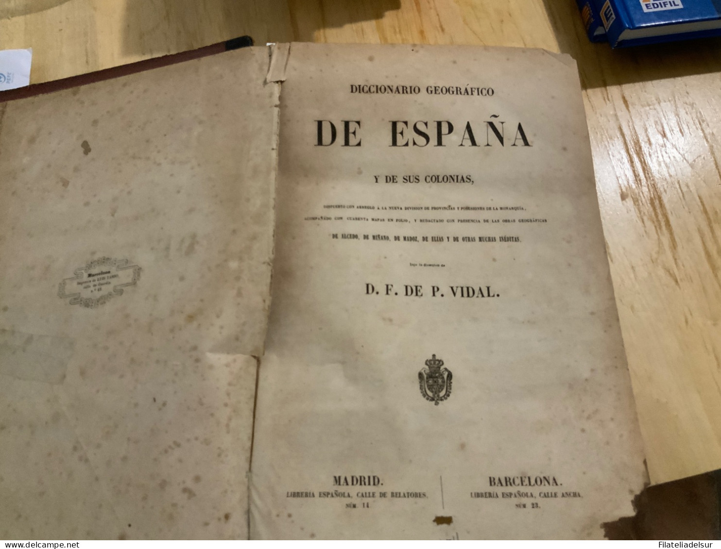 Diccionario Geografico De España 1854. Raro - Otros & Sin Clasificación