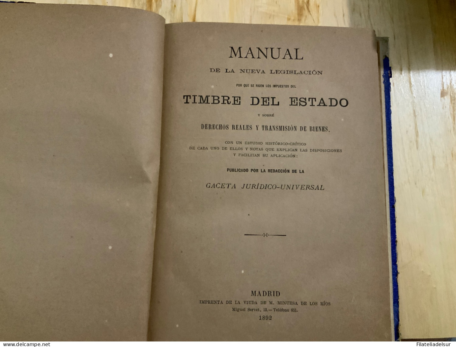 Manual Del Timbre Del Estado 1902 - Other & Unclassified