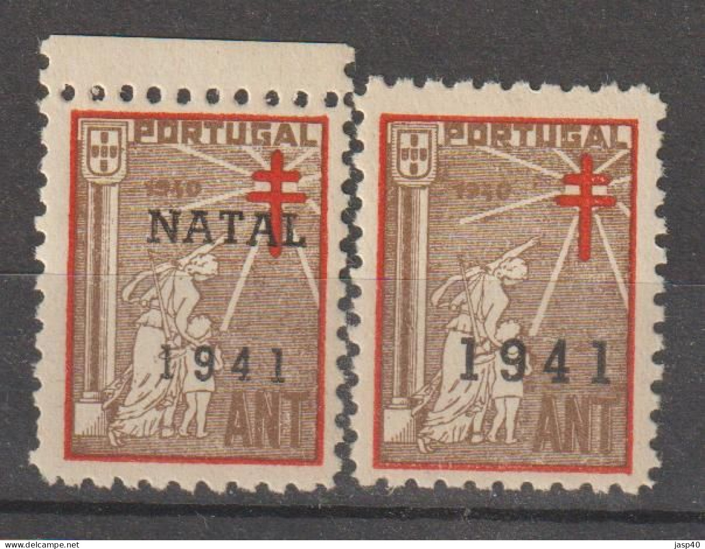 N - PORTUGAL VINHETAS TUBERCULOSOS - NOVO - MNH - SOBRECARGA "NATAL 1941" E SEM "NATAL" - Neufs