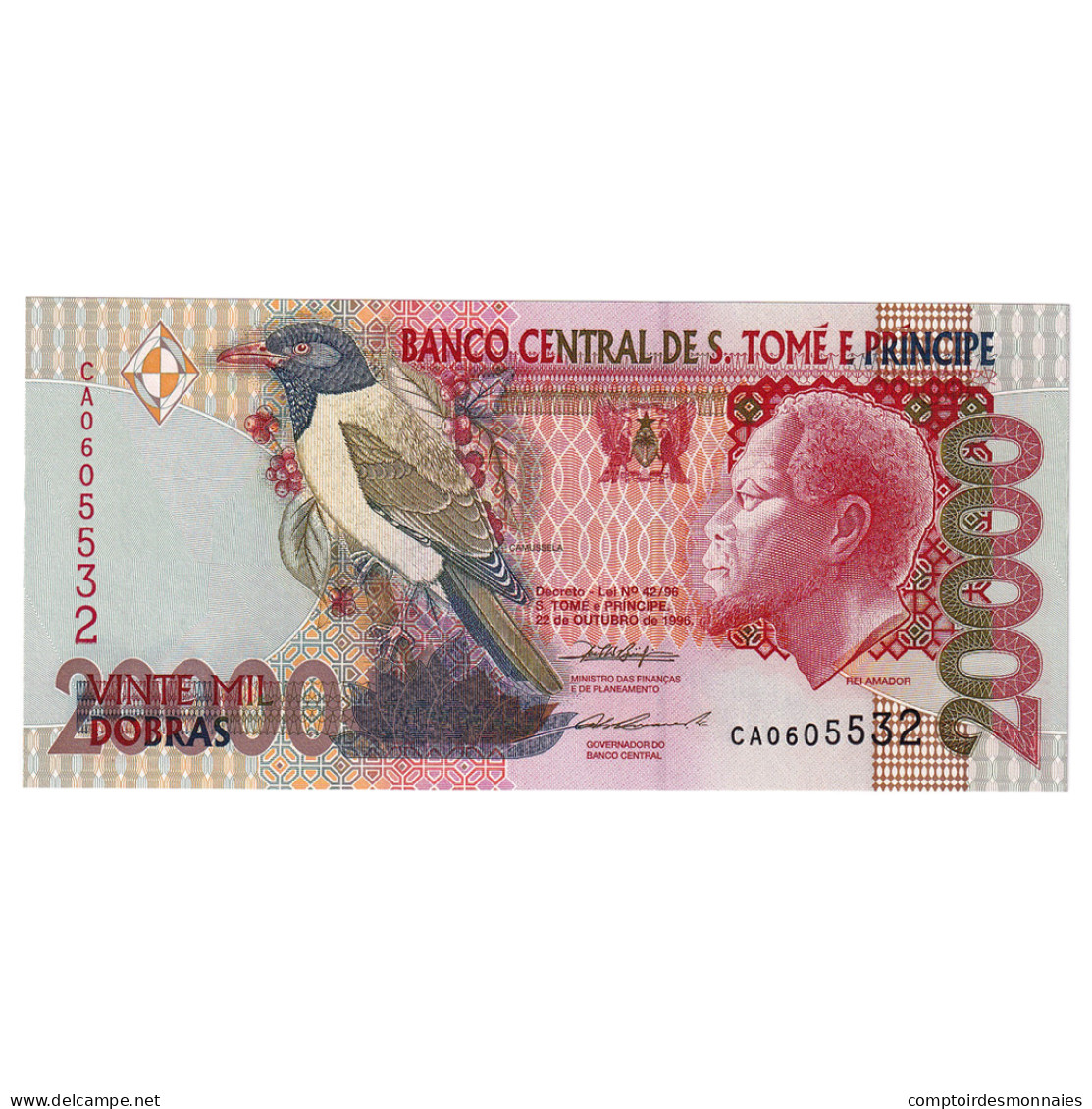 Billet, Sao Tomé-et-Principe, 20,000 Dobras, 1996, 1996-10-22, KM:67a, NEUF - Sao Tome And Principe