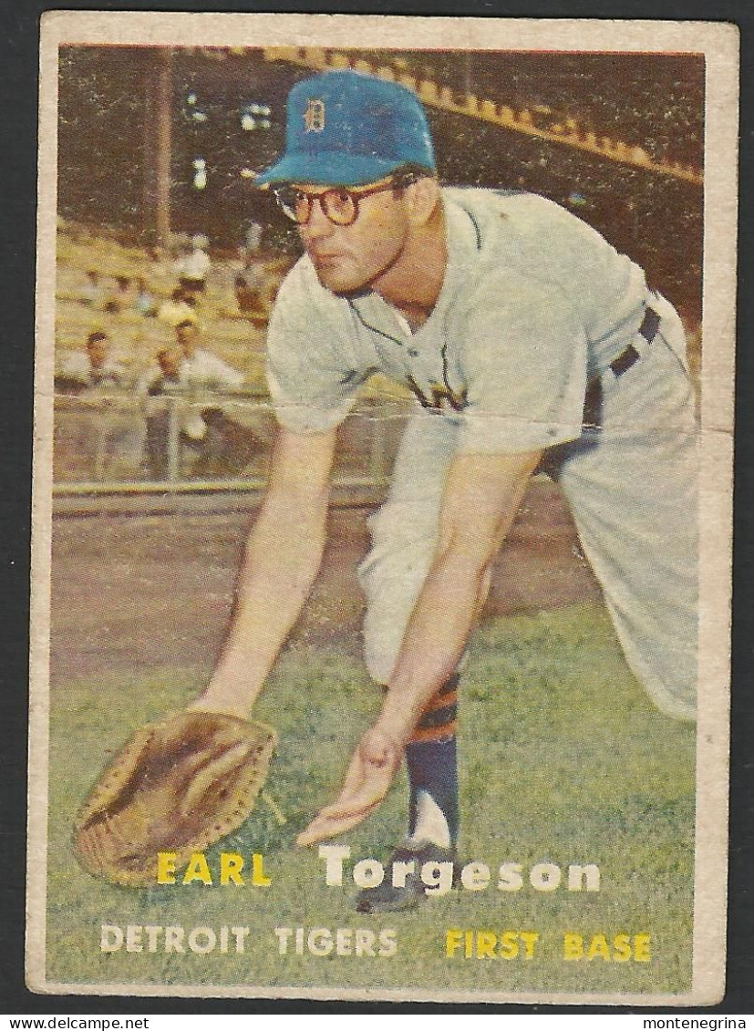 Baseball Player - EARL Torgeson DETROIT TIGERS FIRST BASE - 1957 Topps Baseball Card (see Sales Conditions)09368 - Baseball