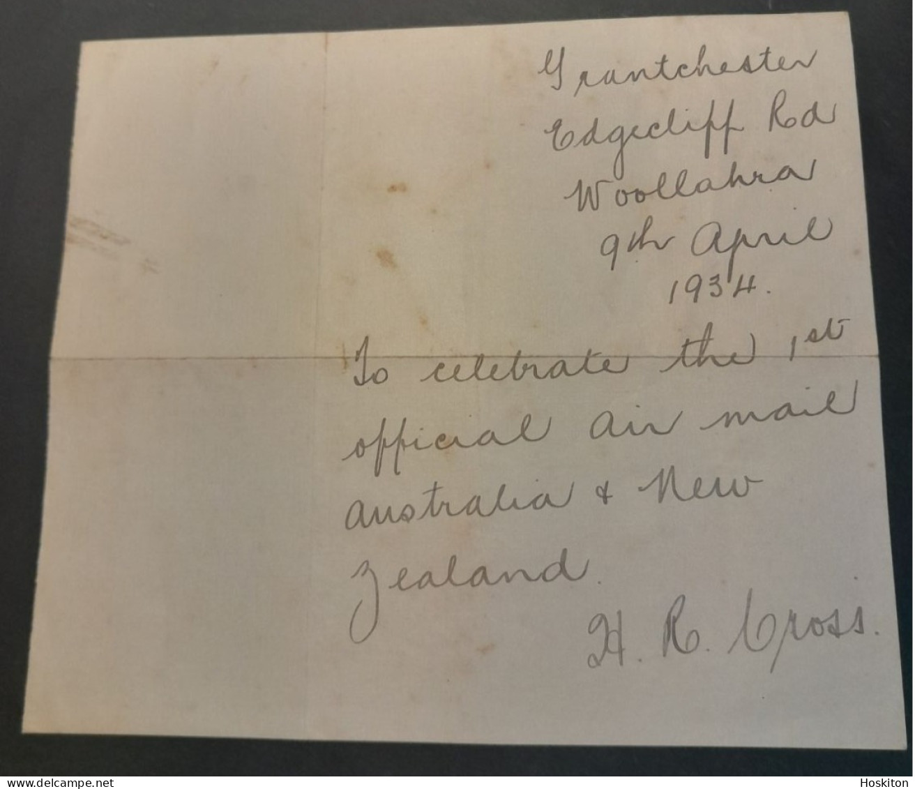 14april 1934Kaitaia -Sydney Trans Tasman Flight VH-UXX "Faith In  Australia " - Briefe U. Dokumente