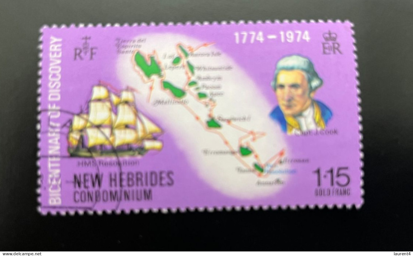 21-10-2023 (stamps) New Hebrides Condominium - Captain Cook - Andere & Zonder Classificatie