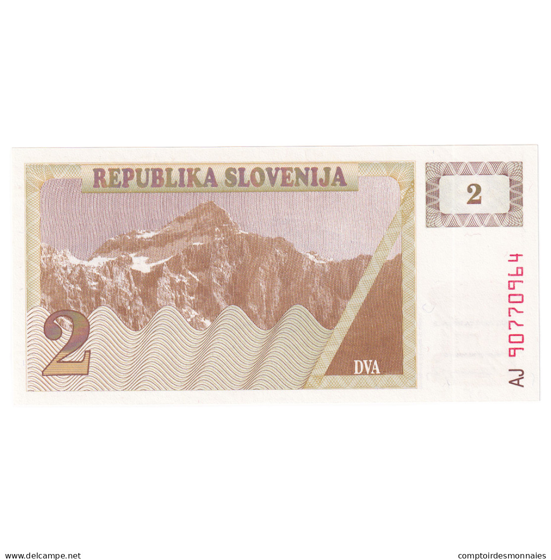 Billet, Slovénie, 2 (Tolarjev), Undated (1990), KM:2a, NEUF - Slovenia