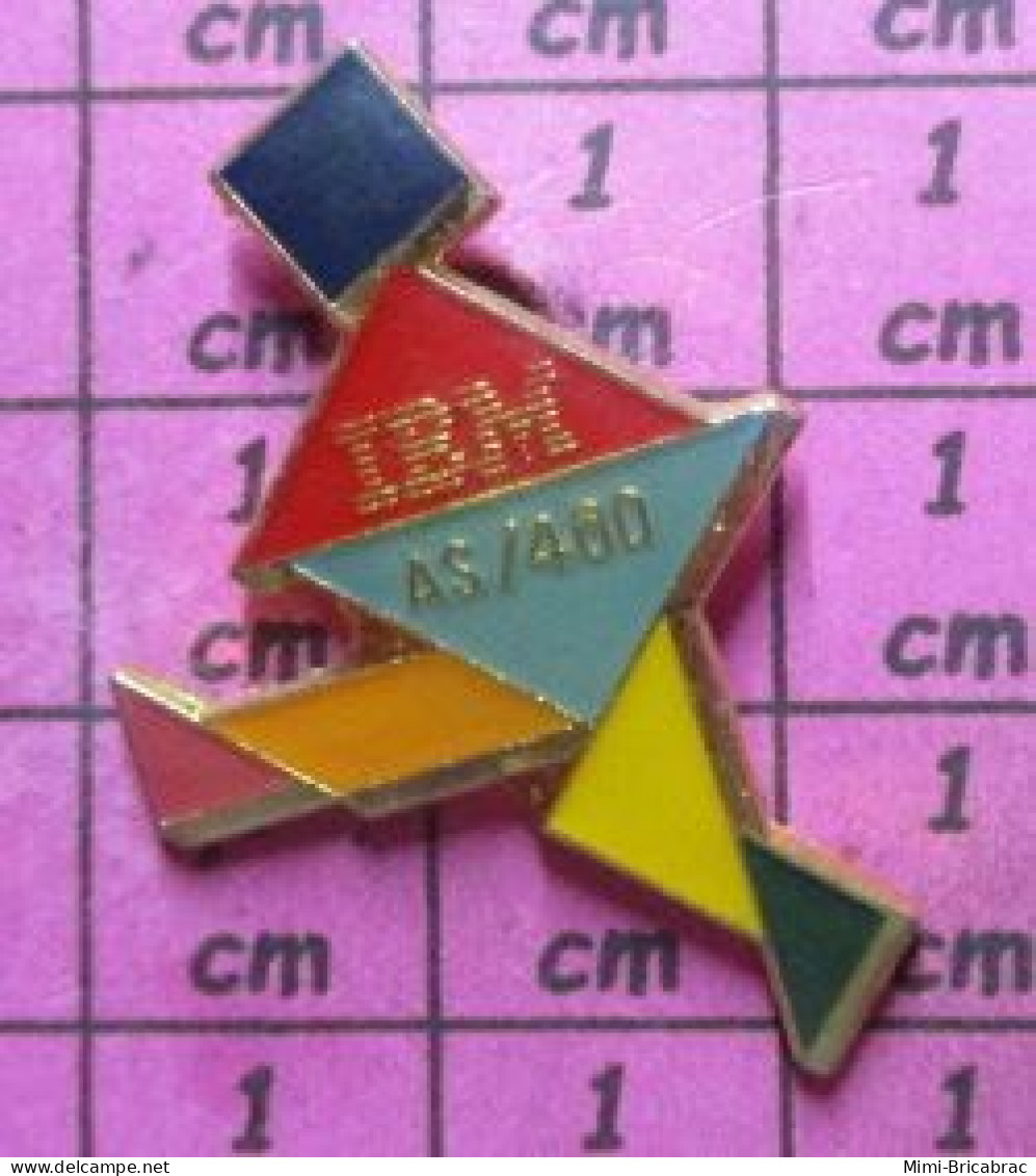 1115c Pin's Pins / Beau Et Rare / INFORMATIQUE / FORMES GEOMETRIQUES IBM AS/400 - Computers