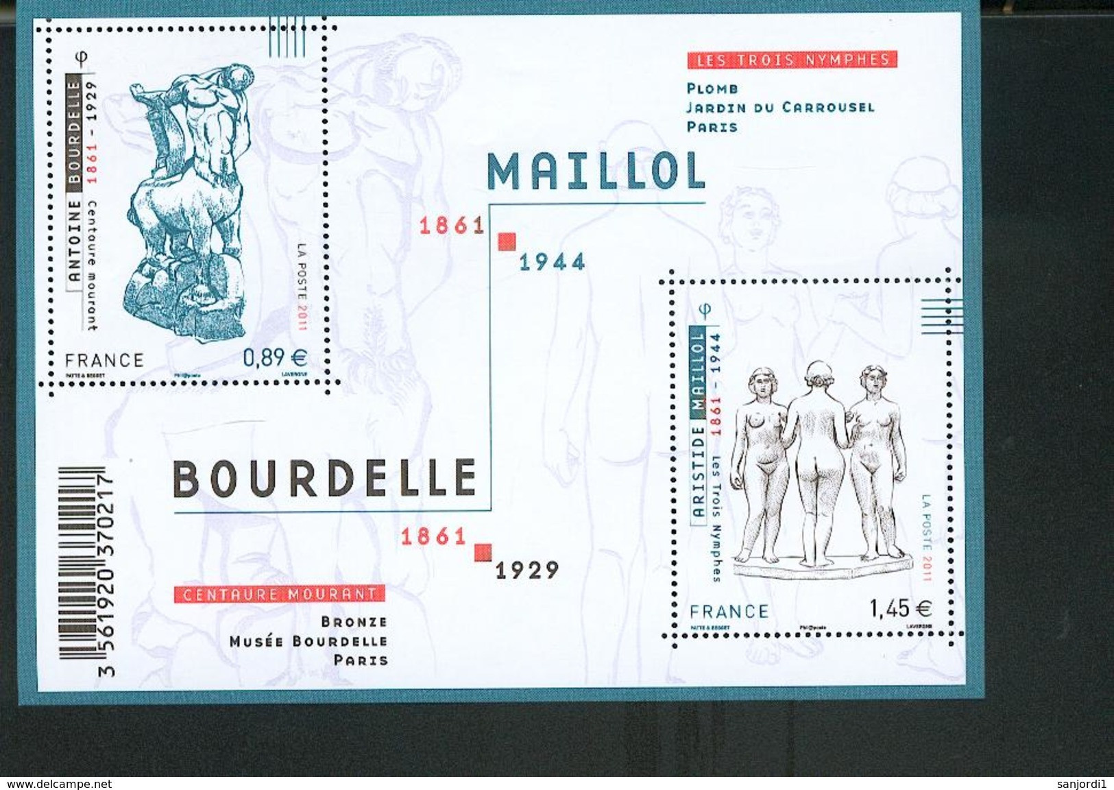 France 4626 4627 F Sculptures 2011 Neuf TB ** MNH Sin Charnela Prix De La Poste  2.34 - Neufs