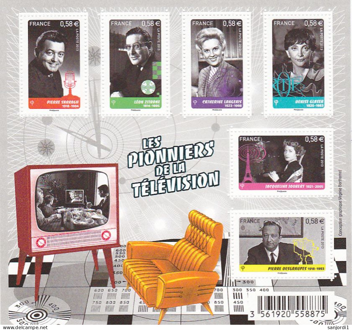 France 4811 4816  Pionniers De La Télévision Neuf TB ** MNH Sin Charnela Prix De La Poste  3.48 - Neufs