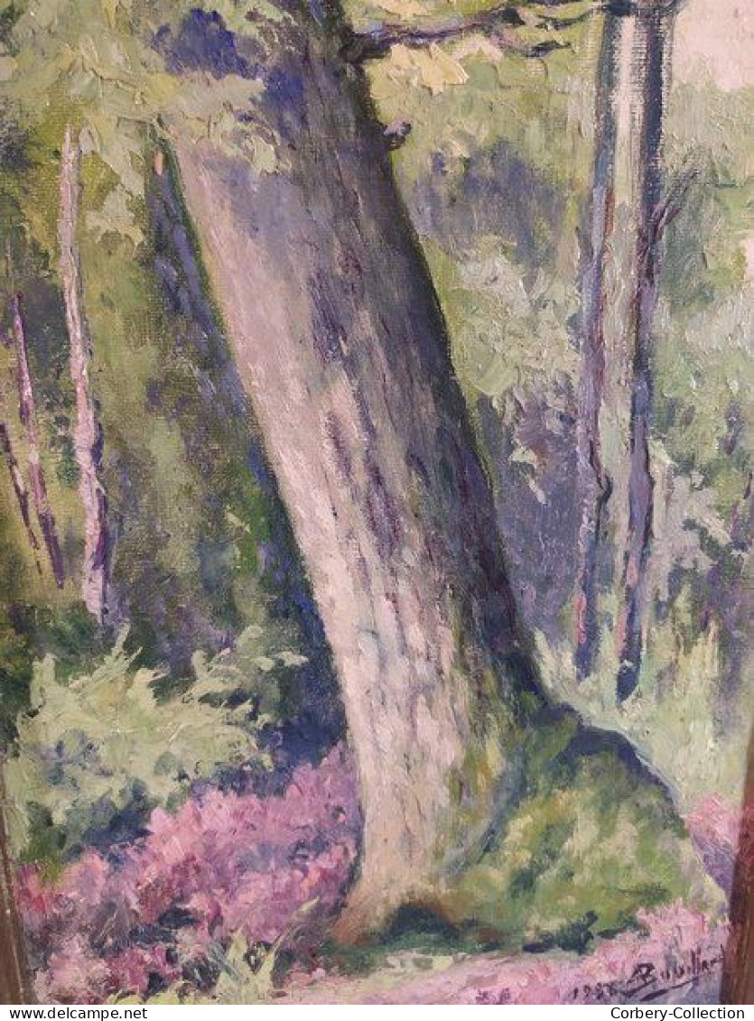 Tableau Etude Paysage Forêt De Achères Signé Bouillard 1958 / Saint Germain En Laye 01 - Olieverf