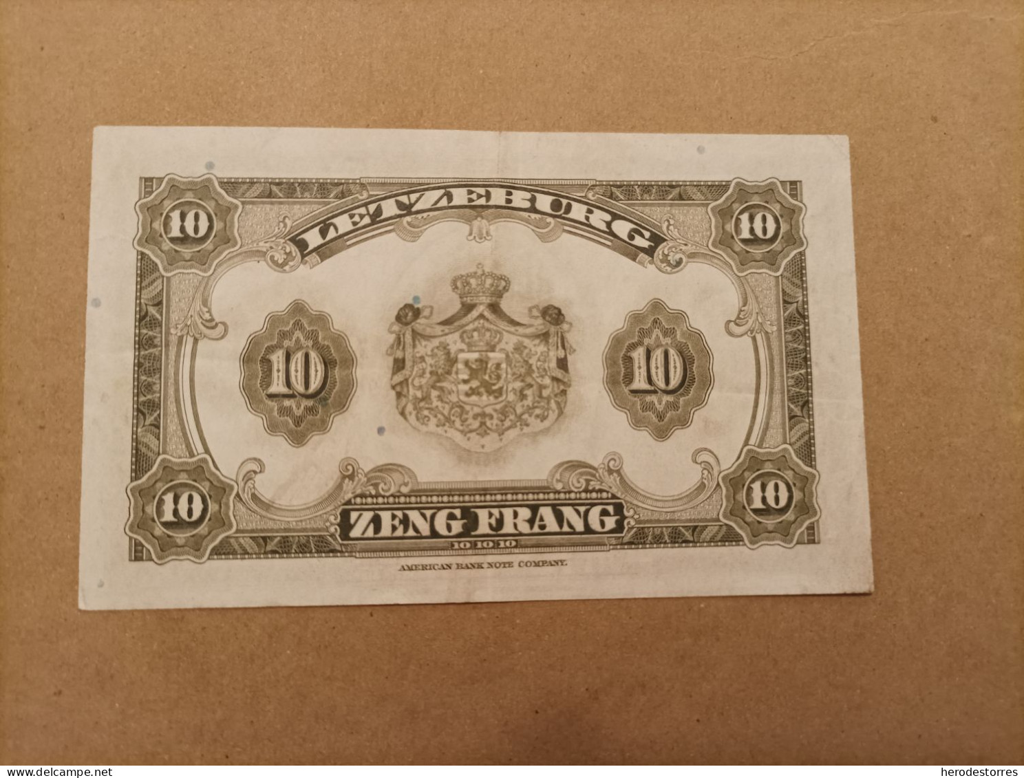 Billete De Luxemburgo De 10 Francos, Año 1944 - Luxemburg