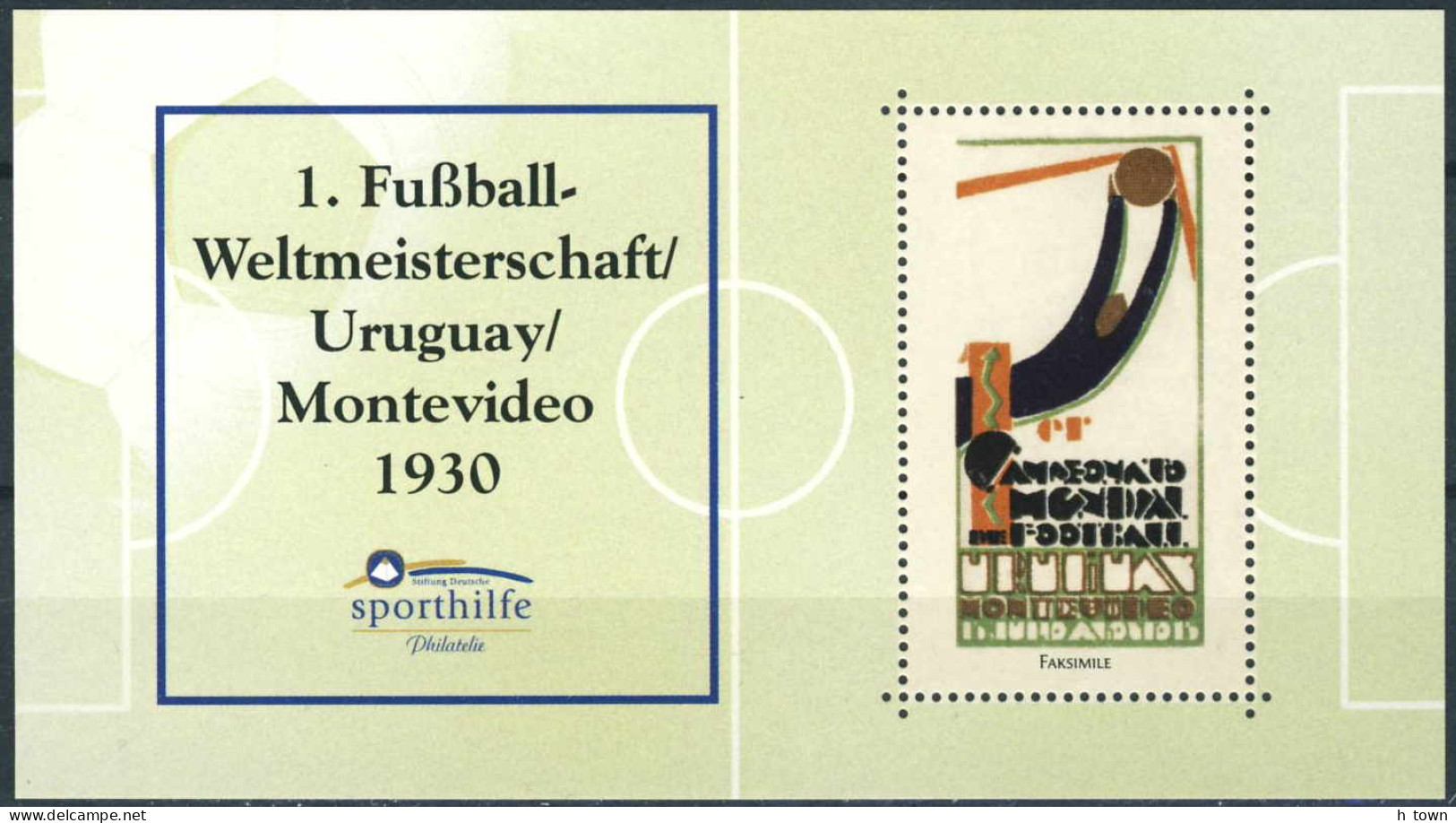 955  Coupe Du Monde De Football 1930: Vignette D'un Carnet "Sporthilfe" D'Allemagne, 2003 - Poster Stamp. FIFA World Cup - 1930 – Uruguay