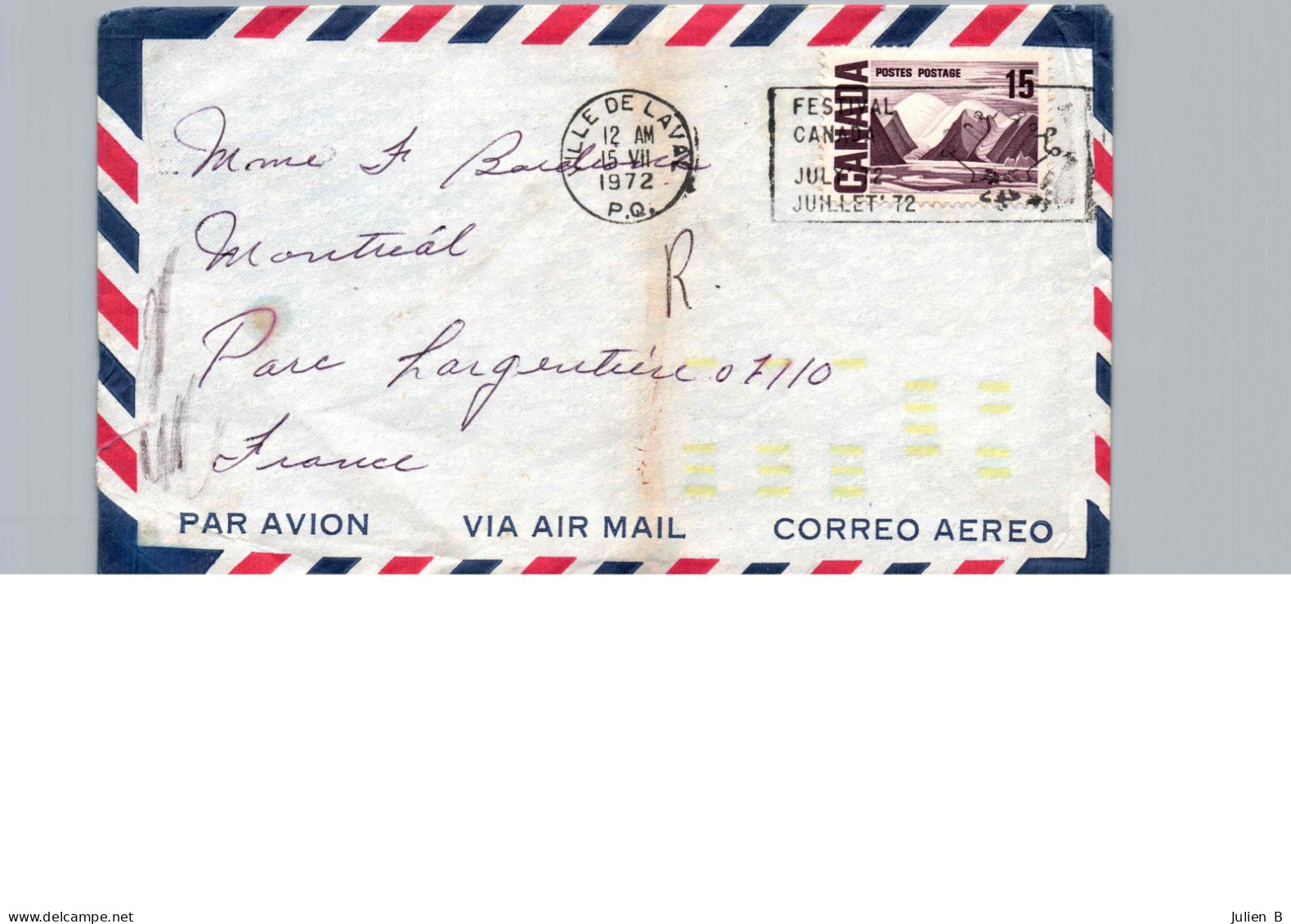 Enveloppe Canada 1972 + Lettre De Correspondance - Air Mail - Airmail