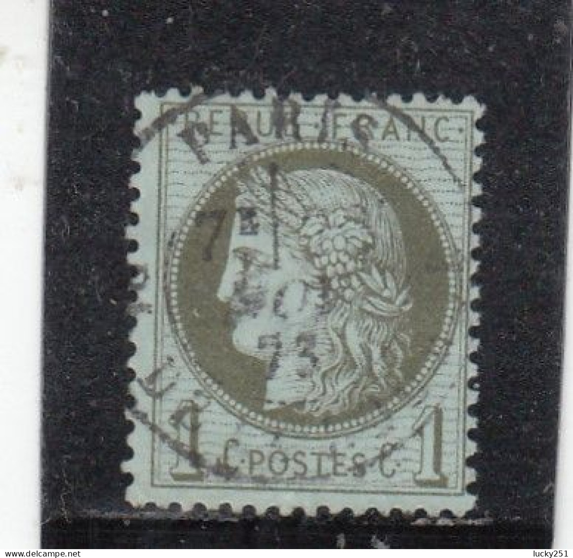 France - Année 1871/75 - N°YT 50 - Type Cérès - Oblitération CàD Centré - 1c Vert Olive - 1871-1875 Cérès