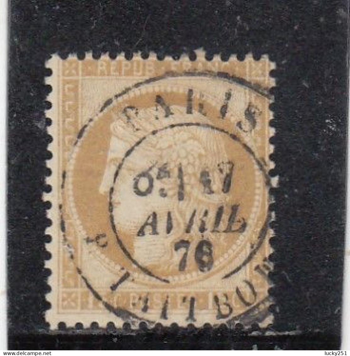 France - Année 1871/75 - N°YT 55 - Type Cérès - Oblitération CàD Centré - 15c Bistre - 1871-1875 Cérès