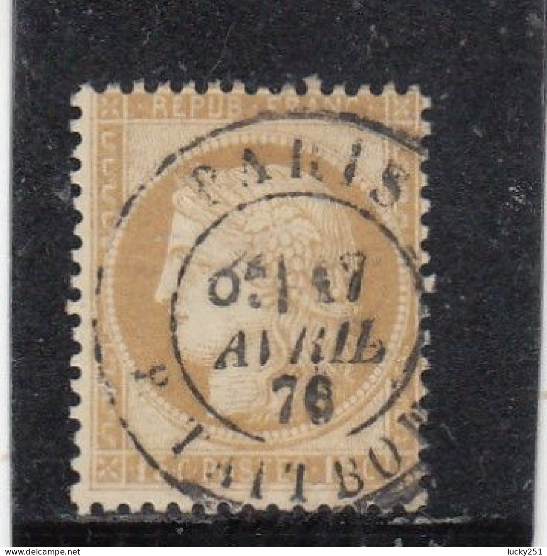 France - Année 1871/75 - N°YT 55 - Type Cérès - Oblitération CàD Centré - 15c Bistre - 1871-1875 Ceres