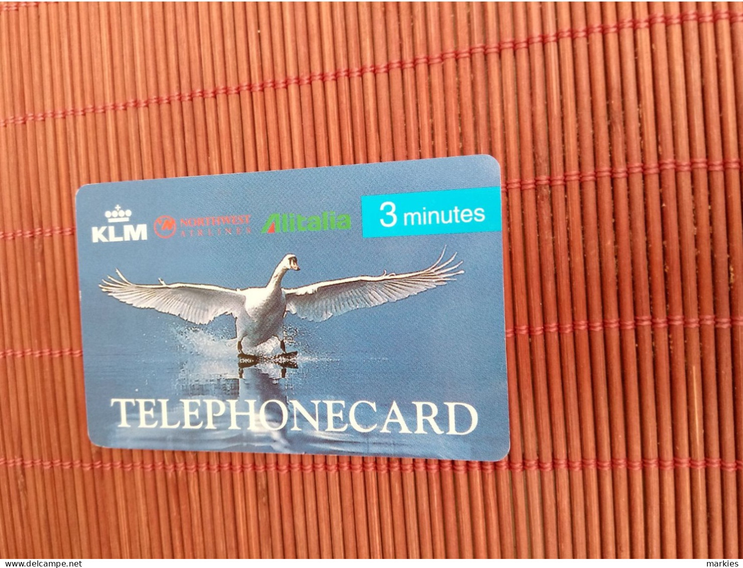 KLM Prepaidcard 3 Minuts Used 2 Photos Rare! - Origen Desconocido