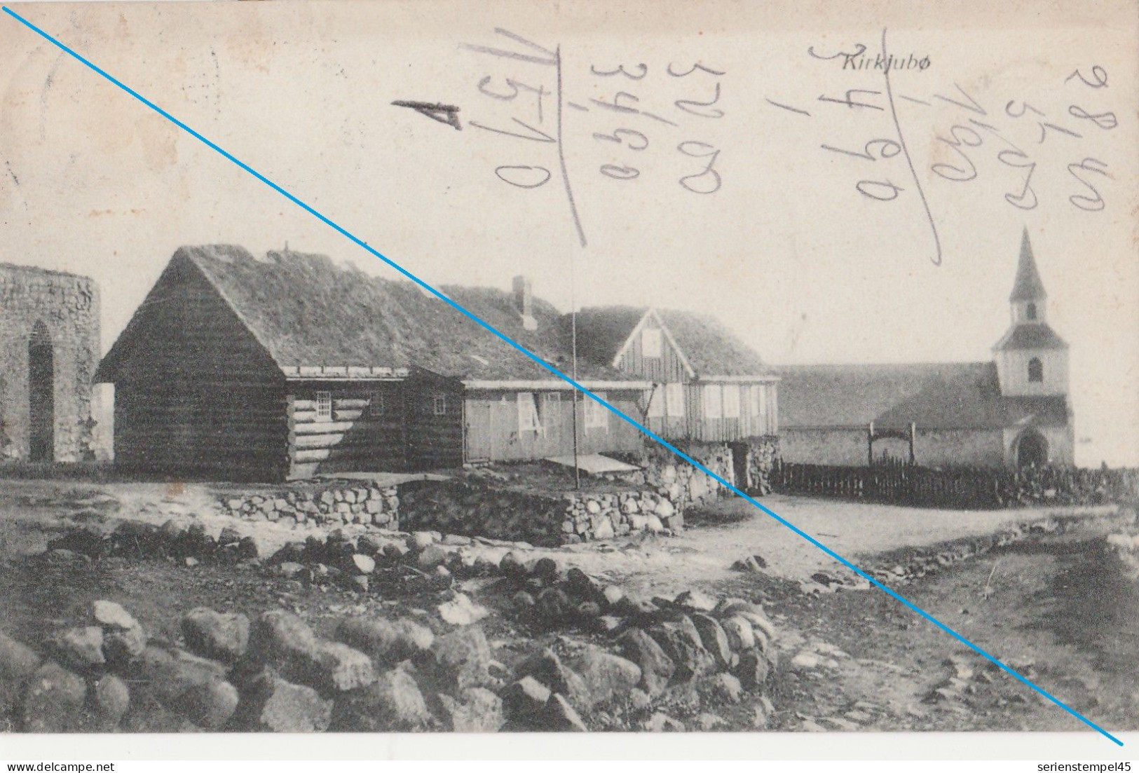 Ak Färöer Kirkebø Kirkjubøur Insel Streymoy 1930 S/w Nach Frankfurt - Faroe Islands